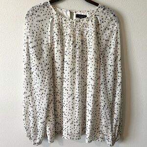 1.STATE Open Shoulder Star Gold Shimmer Blouse (S)